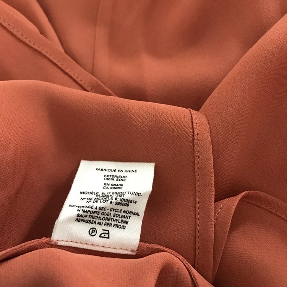Theory Silk Slit Tunic size S pink russet T115 - Picture 11 of 12